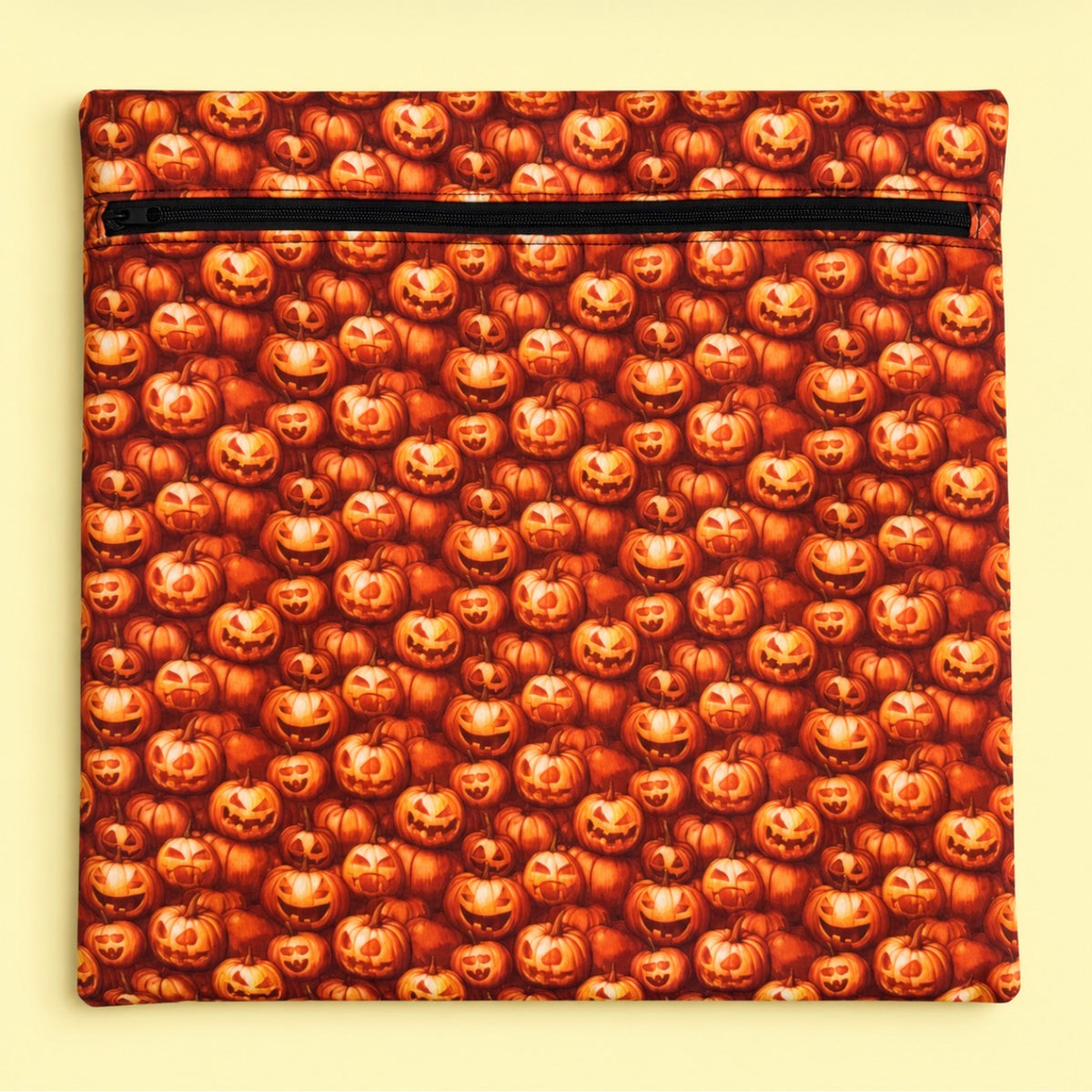 Project Bag for Cross Stitch with spooky pumpkins