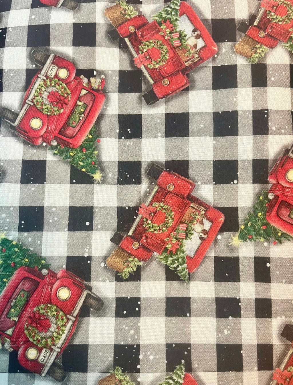Project Bag for Cross Stitch Christmas w/Red Country Trucks