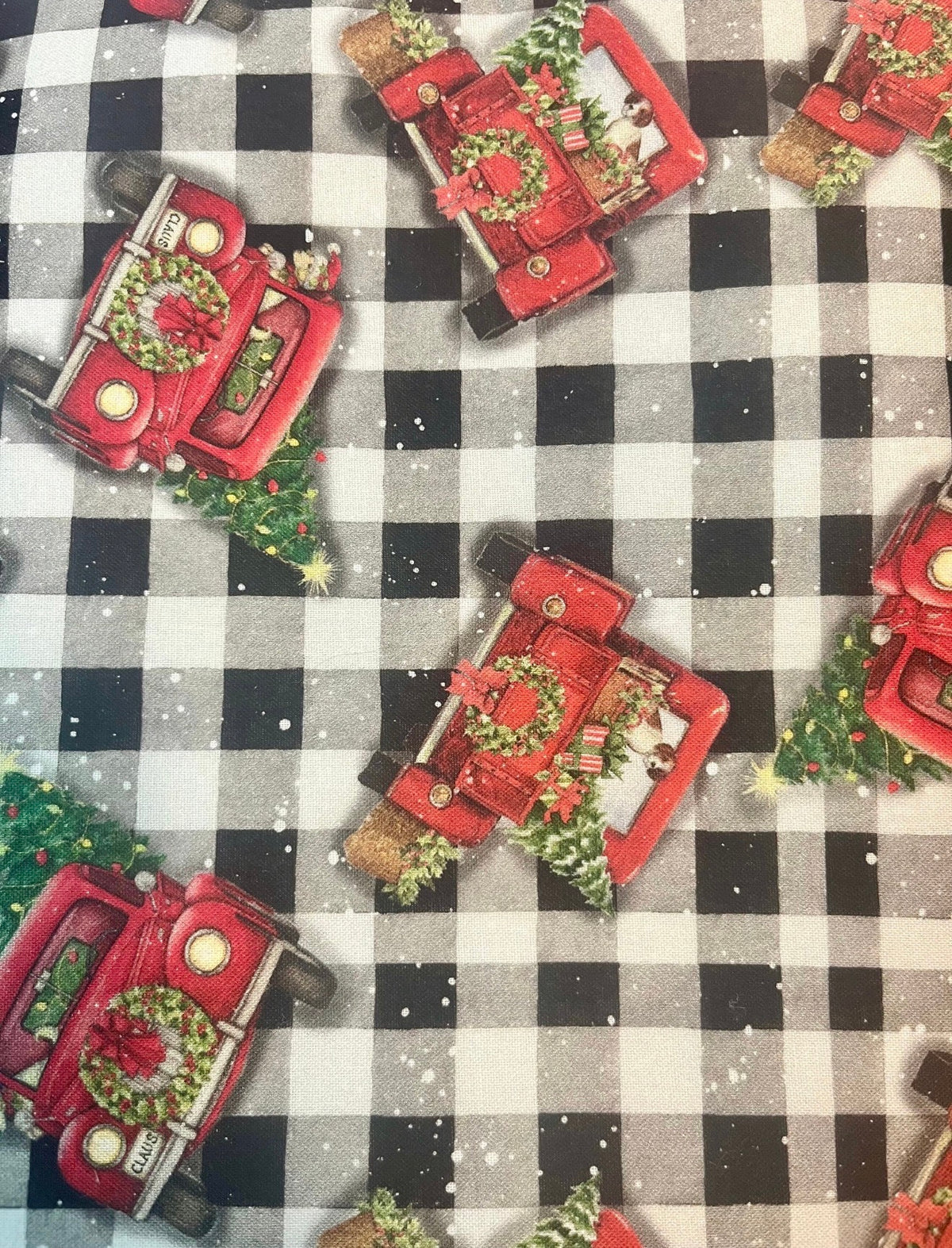 Project Bag for Cross Stitch Christmas w/Red Country Trucks