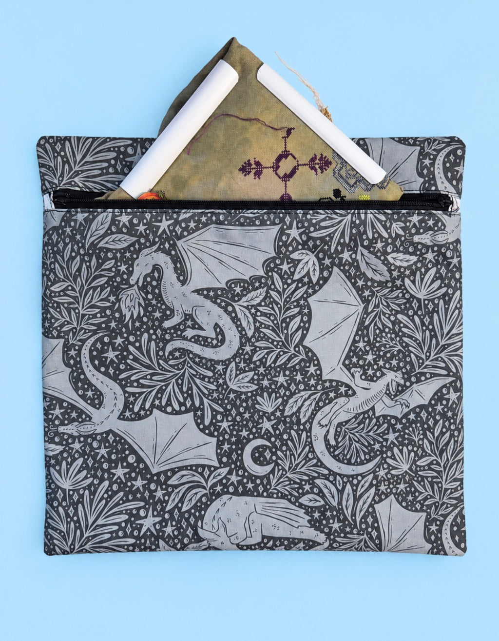 Project Bag for Cross Stitch with Dragons