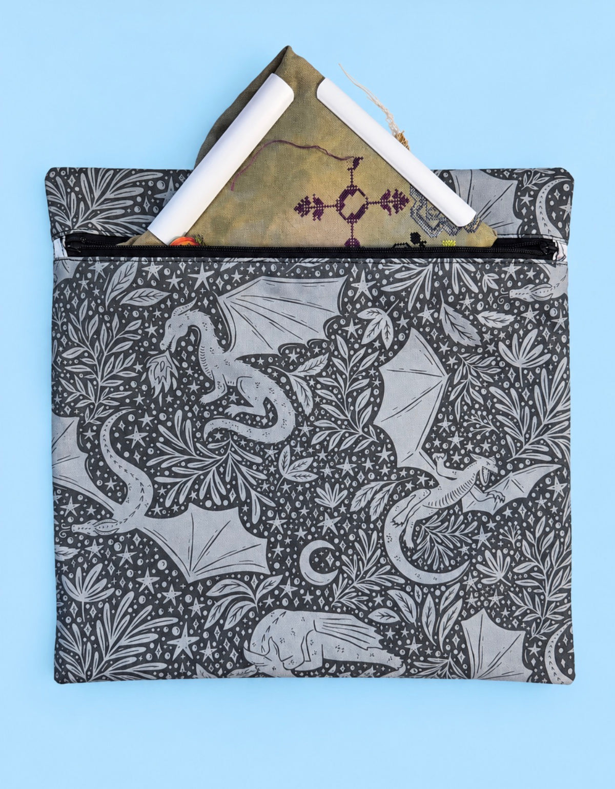 Project Bag for Cross Stitch with Dragons