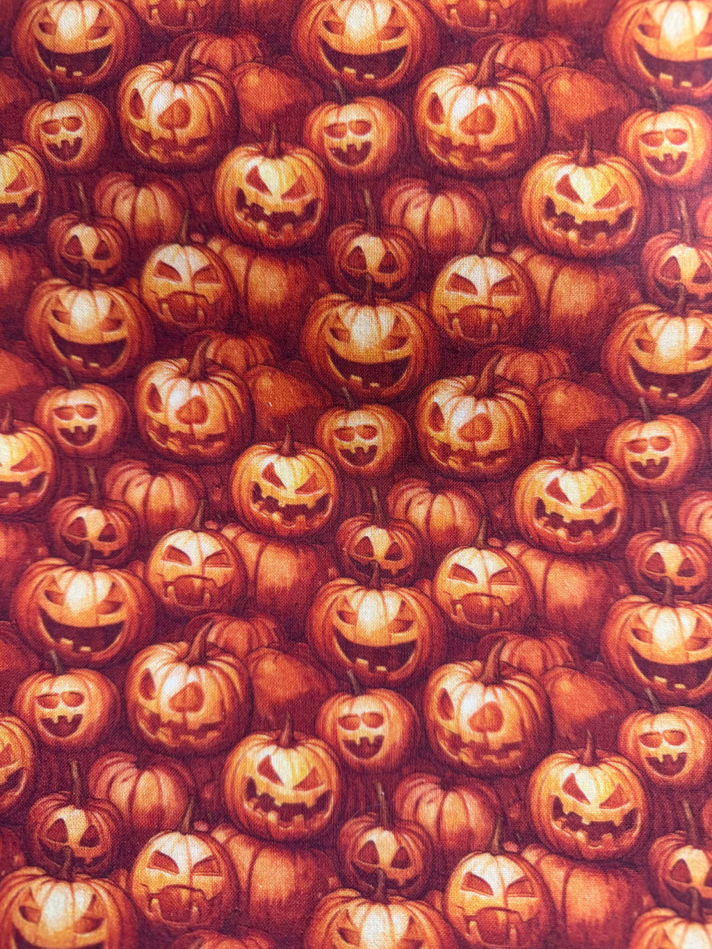 Project Bag for Cross Stitch with spooky pumpkins