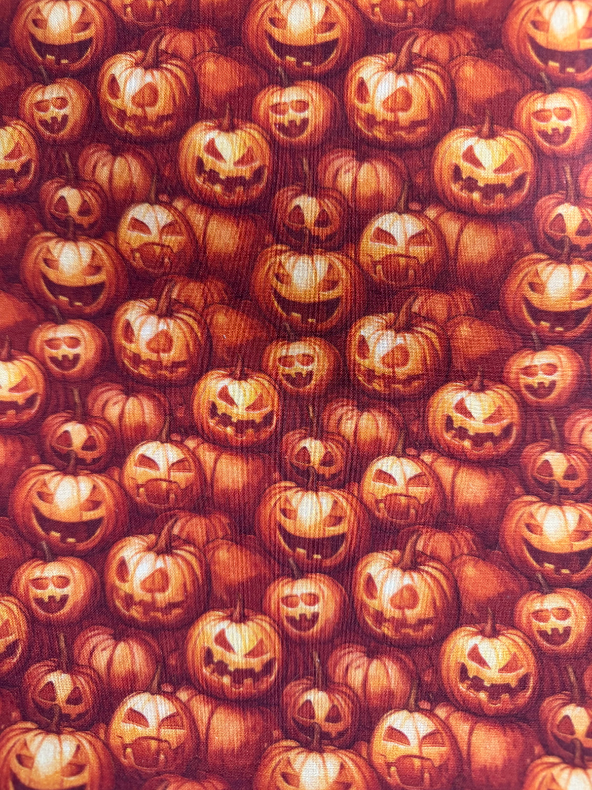 Project Bag for Cross Stitch with spooky pumpkins