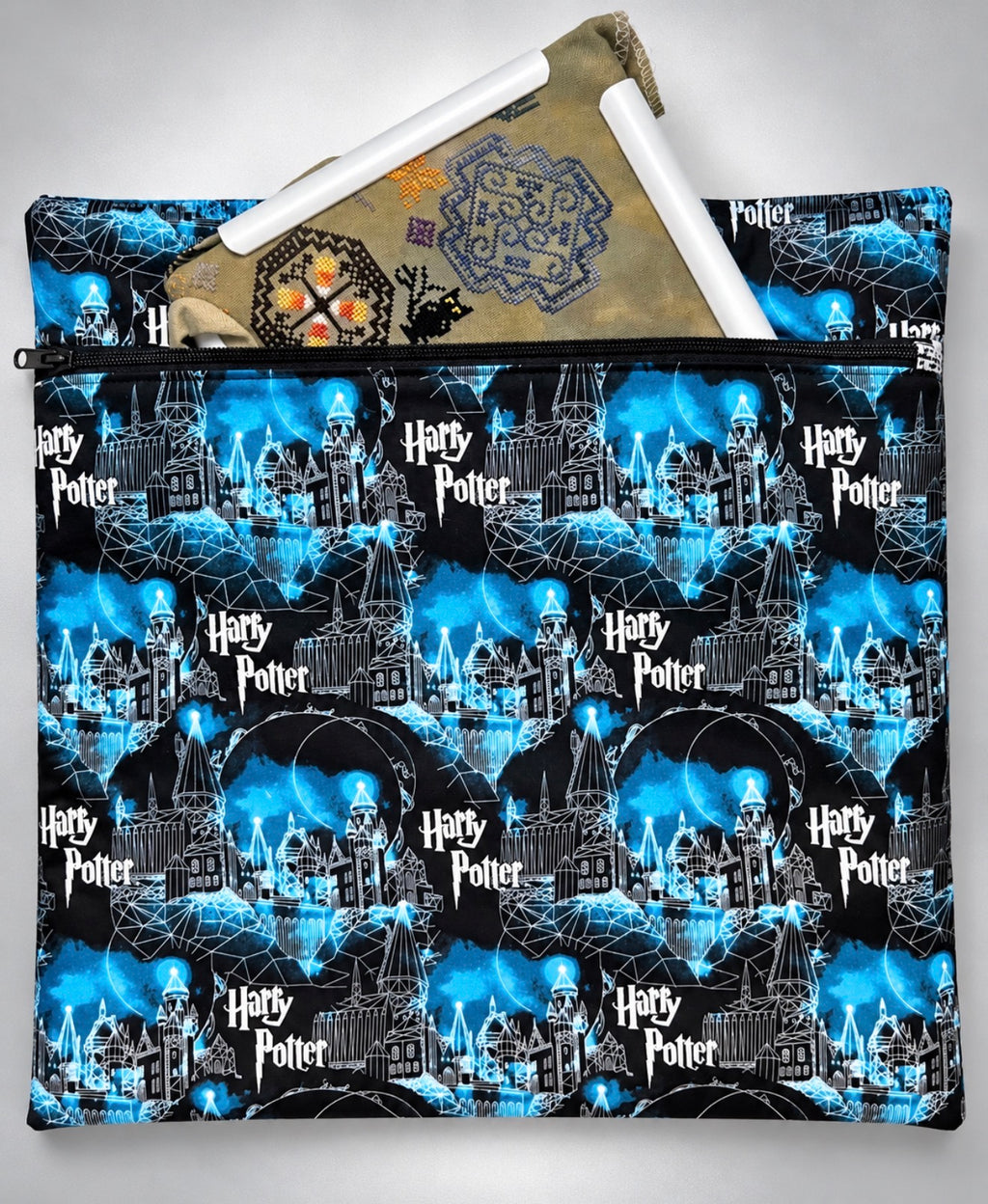 Project Bag for Cross Stitch with wizards