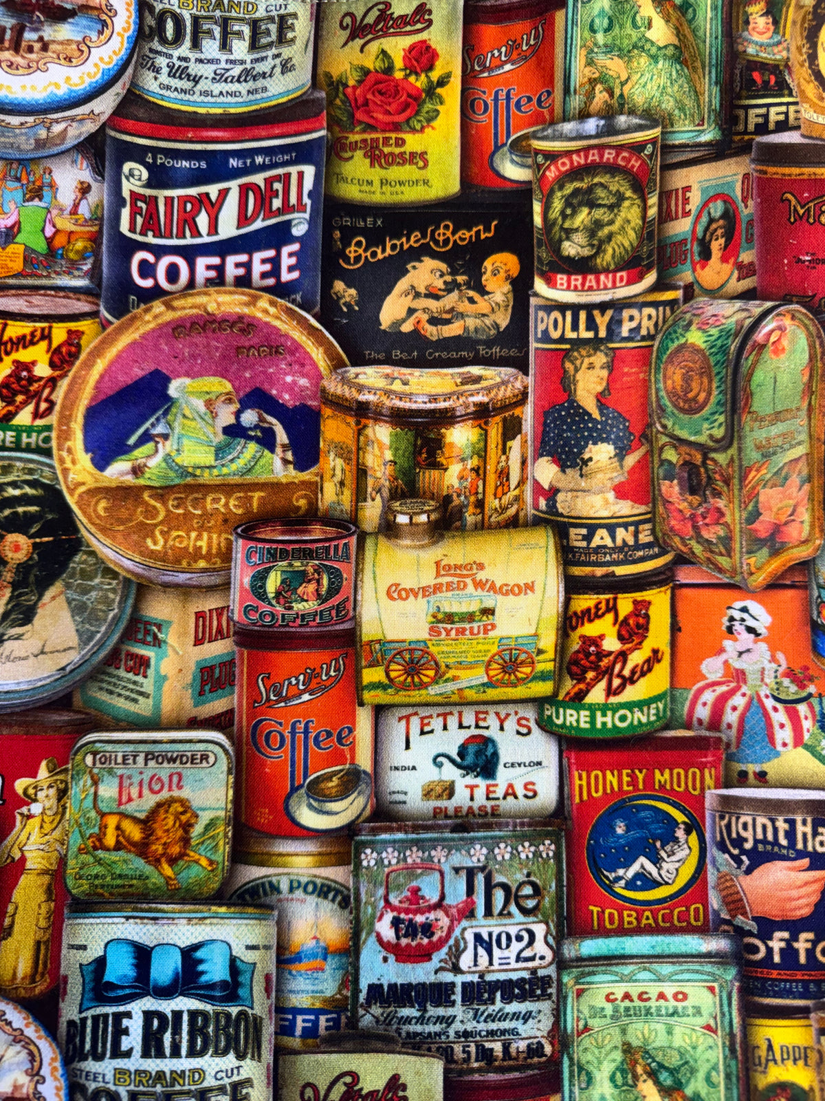 Vintage Coffee & Tea Project Bag