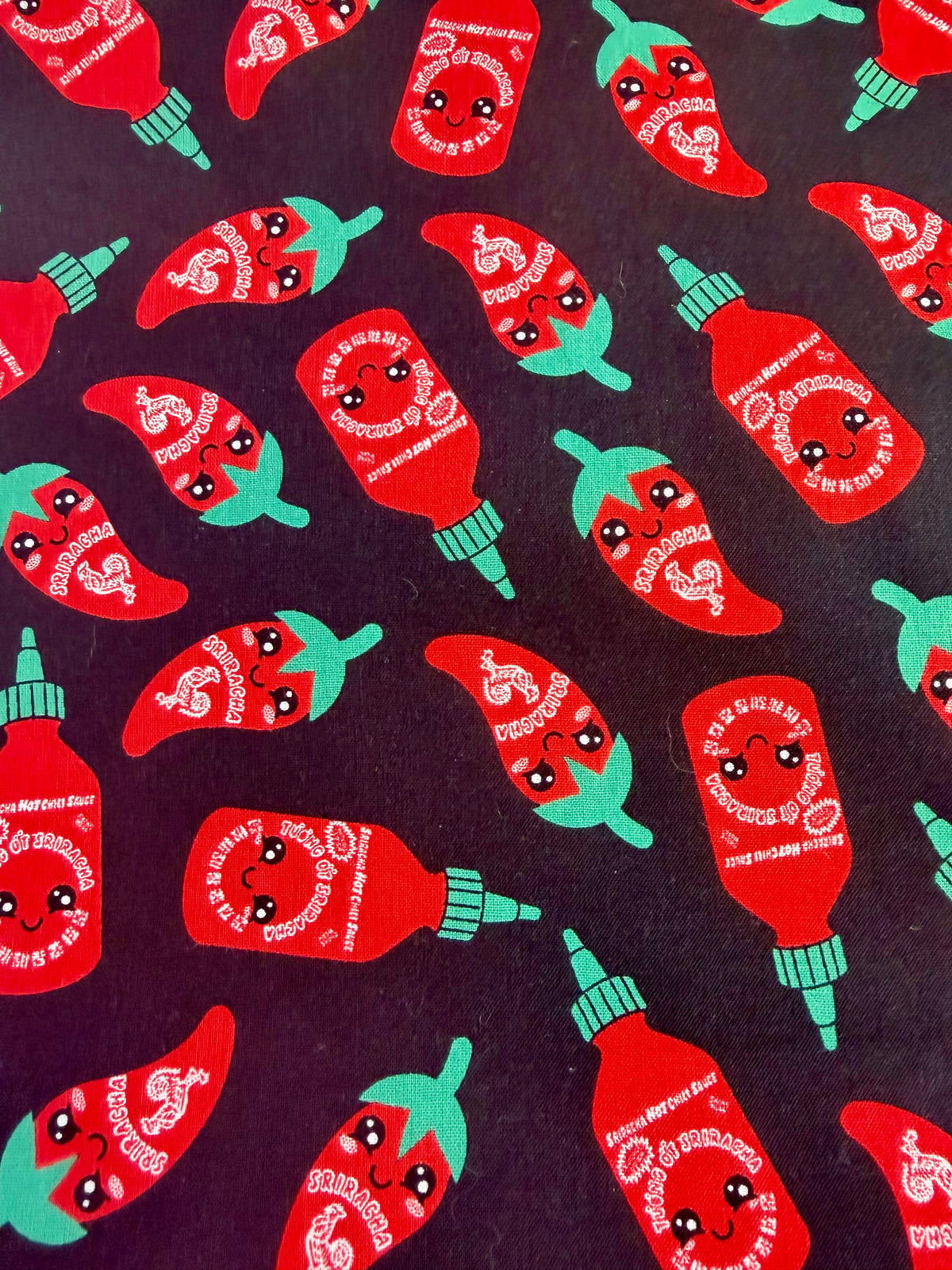 Project Bag for Cross Stitch with Hot Sauce Bottles