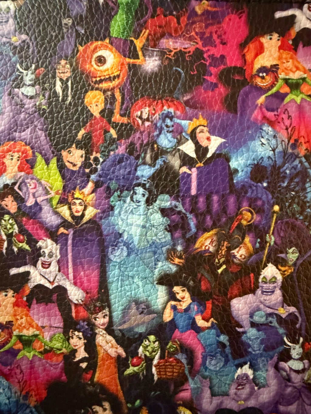 Becca bag with crossbody strap included. Good vs evil vinyl fabric.