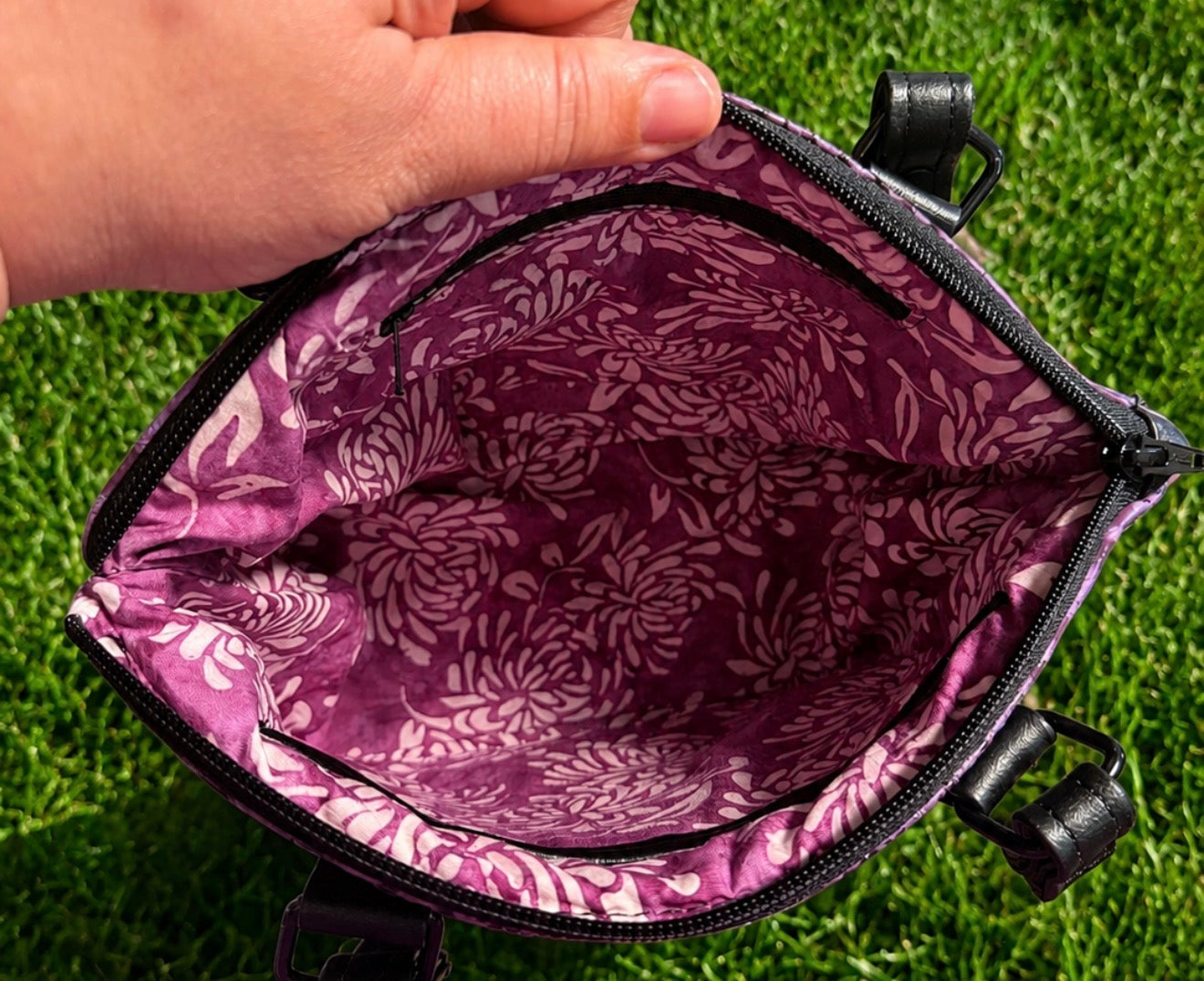Purple faux crocodile bag