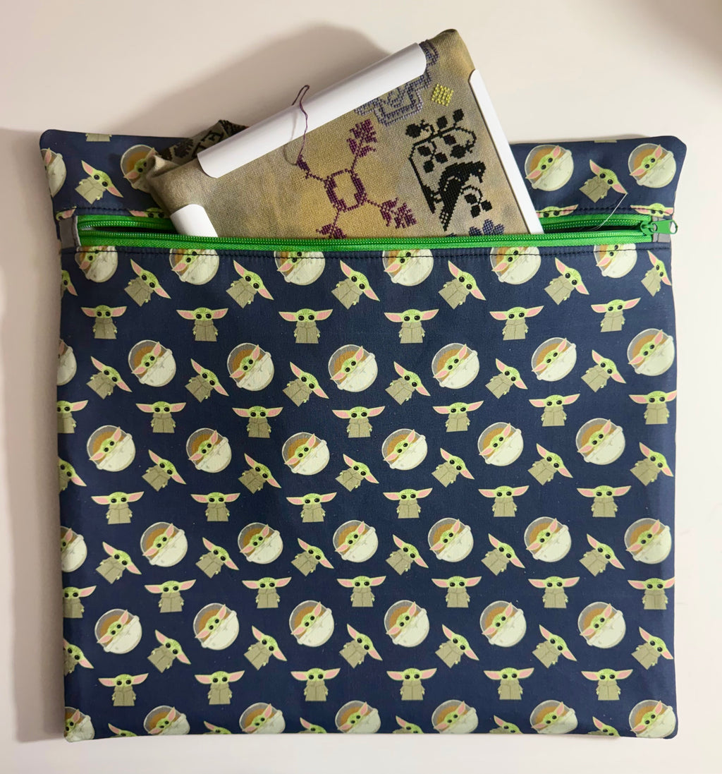 Project Bag for Cross Stitch with baby aliens