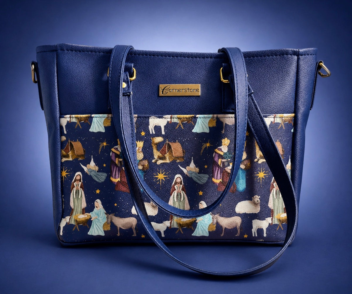 Nativity scene bag with crossbody strap included