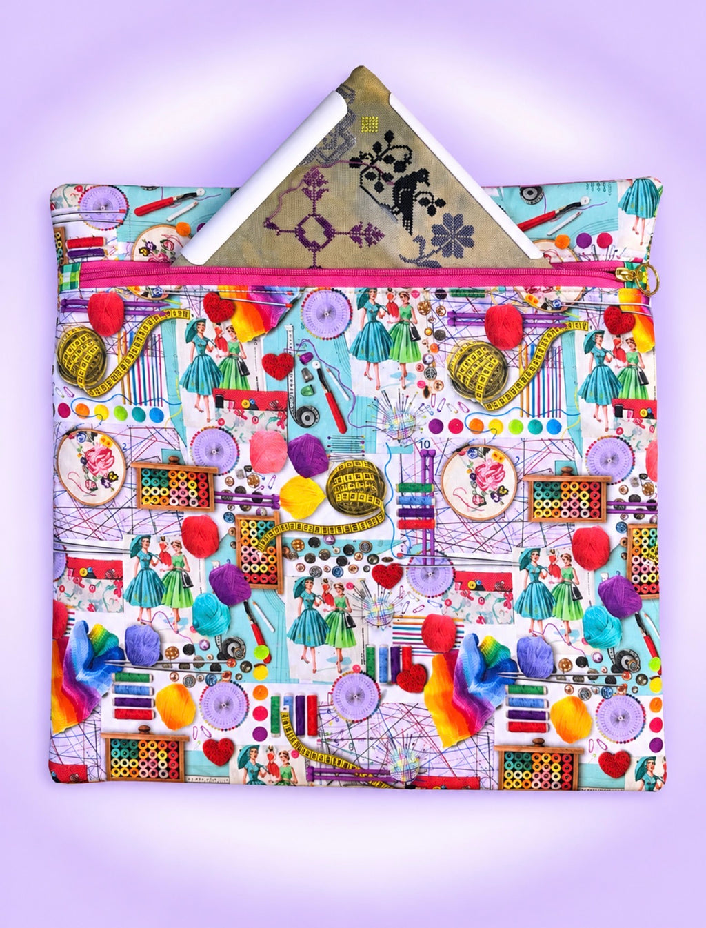Colorful Stitch & Craft Project Bag