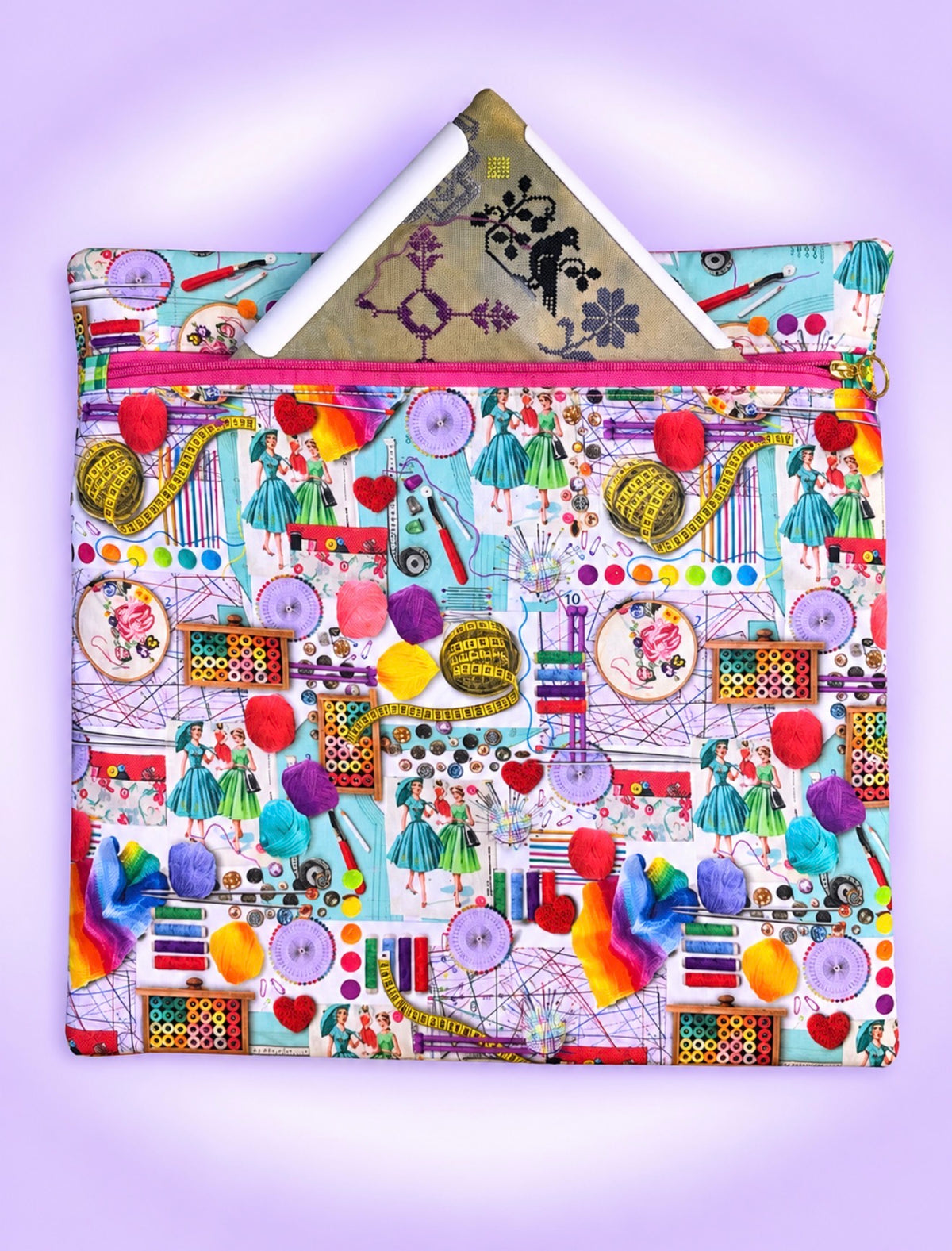 Colorful Stitch & Craft Project Bag