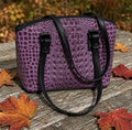 Purple faux crocodile bag