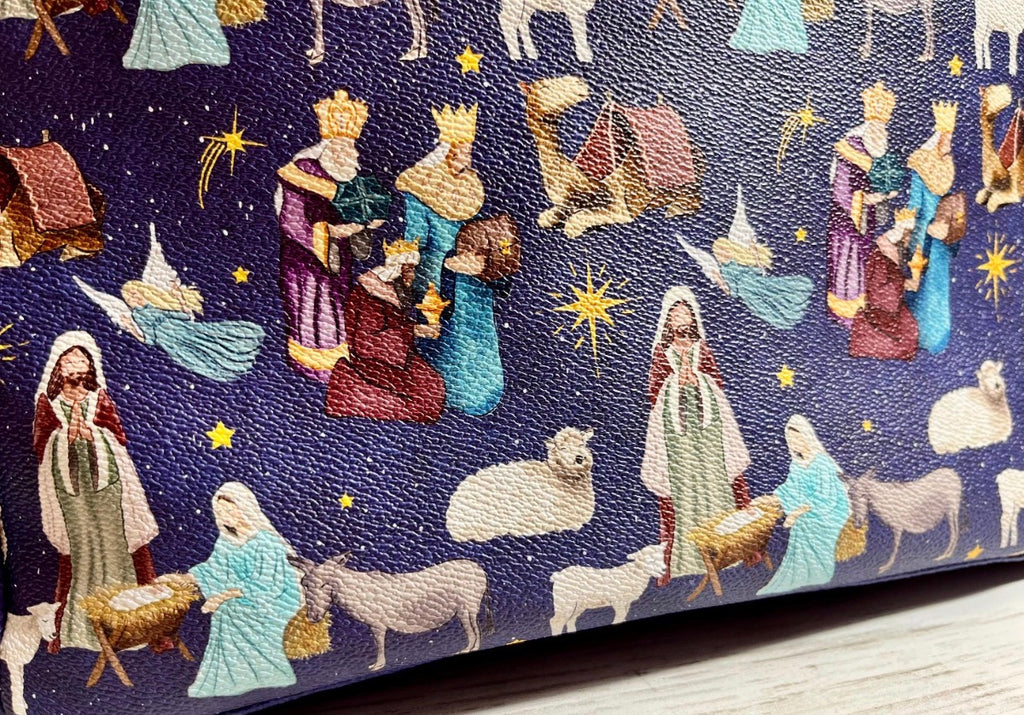 Nativity scene bag with crossbody strap included