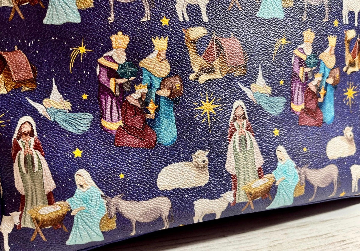 Nativity scene bag with crossbody strap included