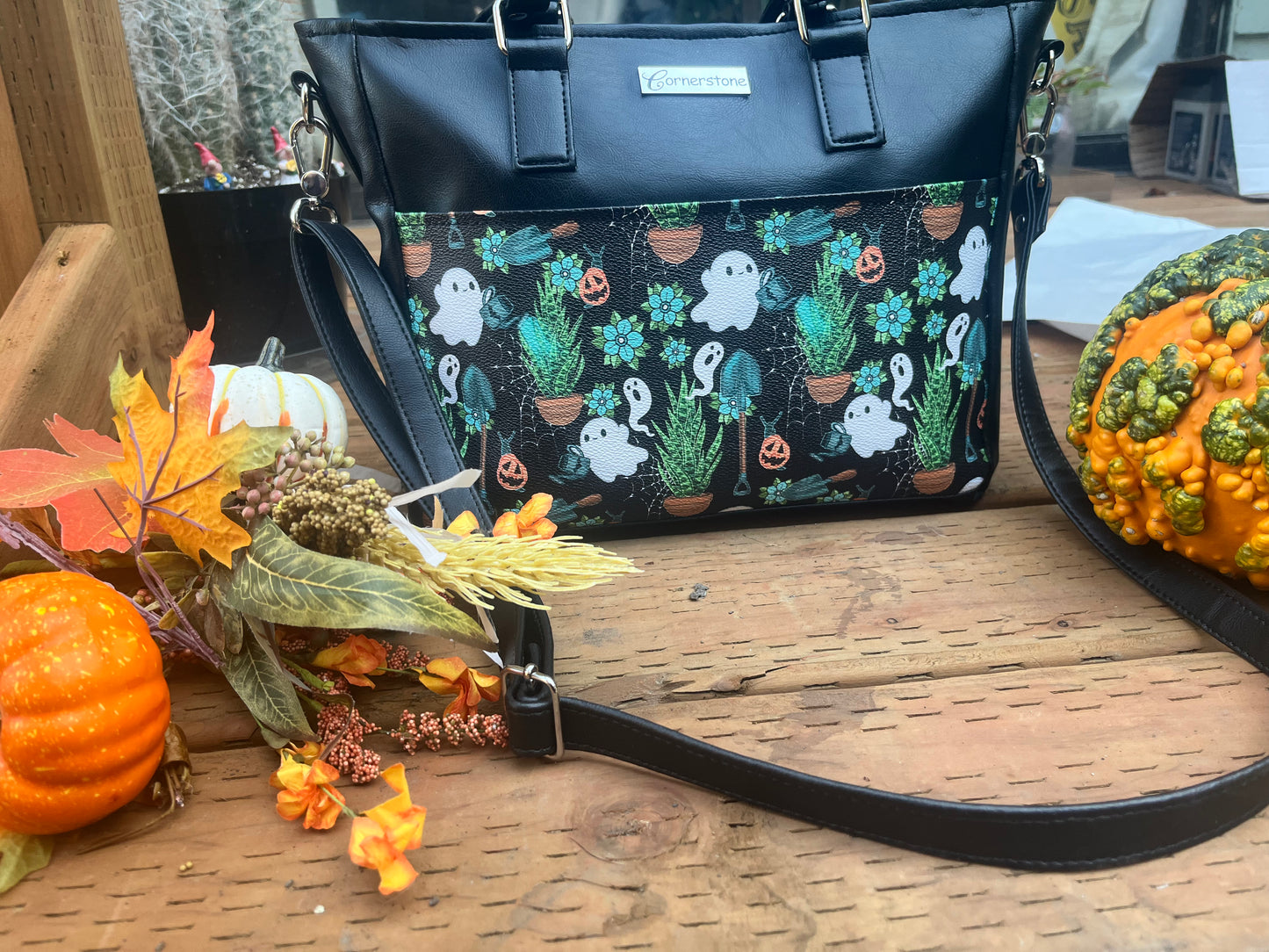 Halloween/fall bag with crossbody strap included.