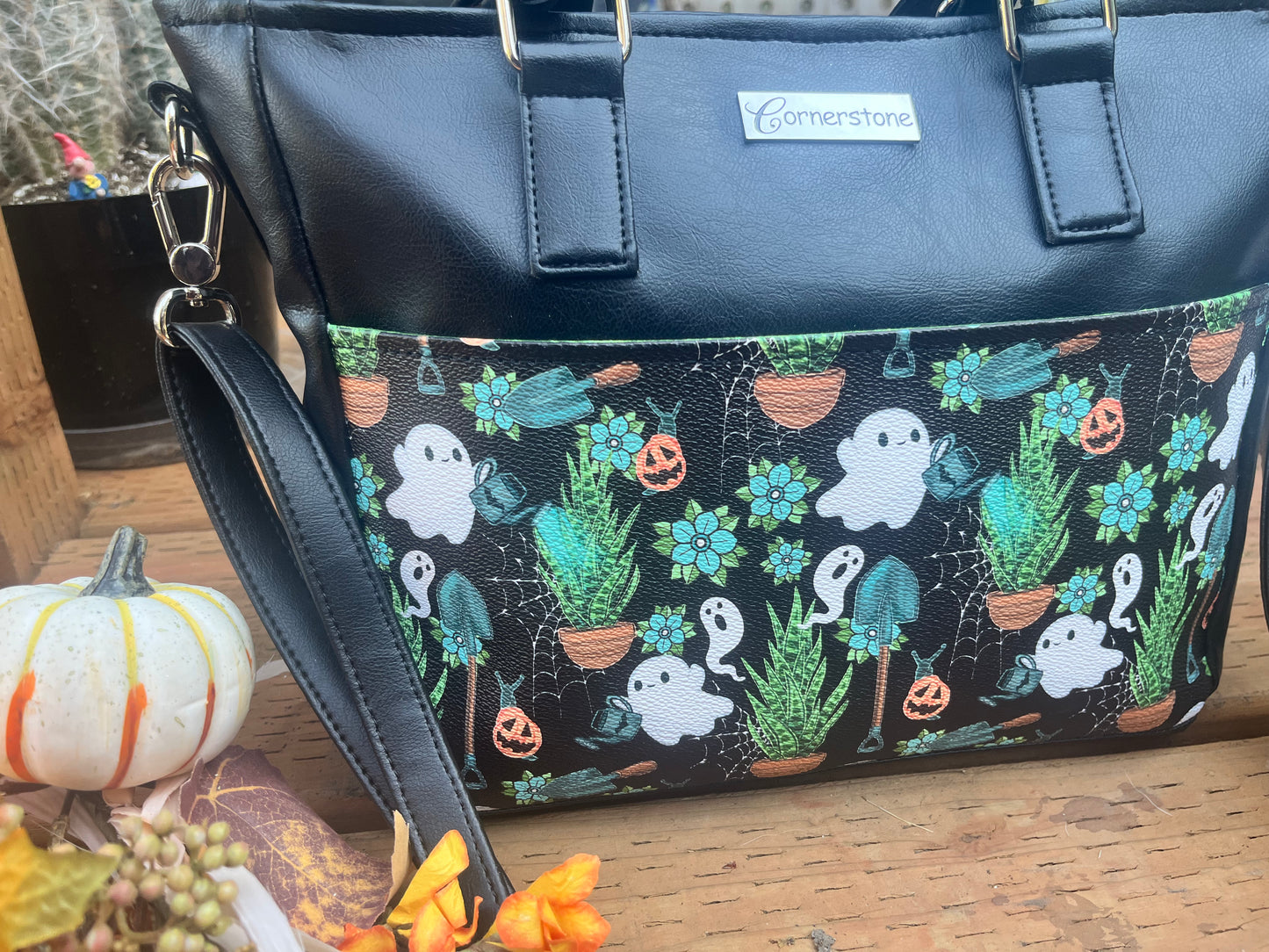 Halloween/fall bag with crossbody strap included.
